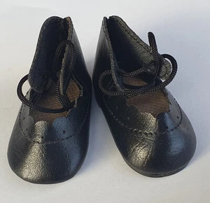 Schnürschuhe (Puppenschuhe), schwarz, Kunstleder, ~ 6 cm, neuw. aus Lagerbestand - Bild 1 von 4