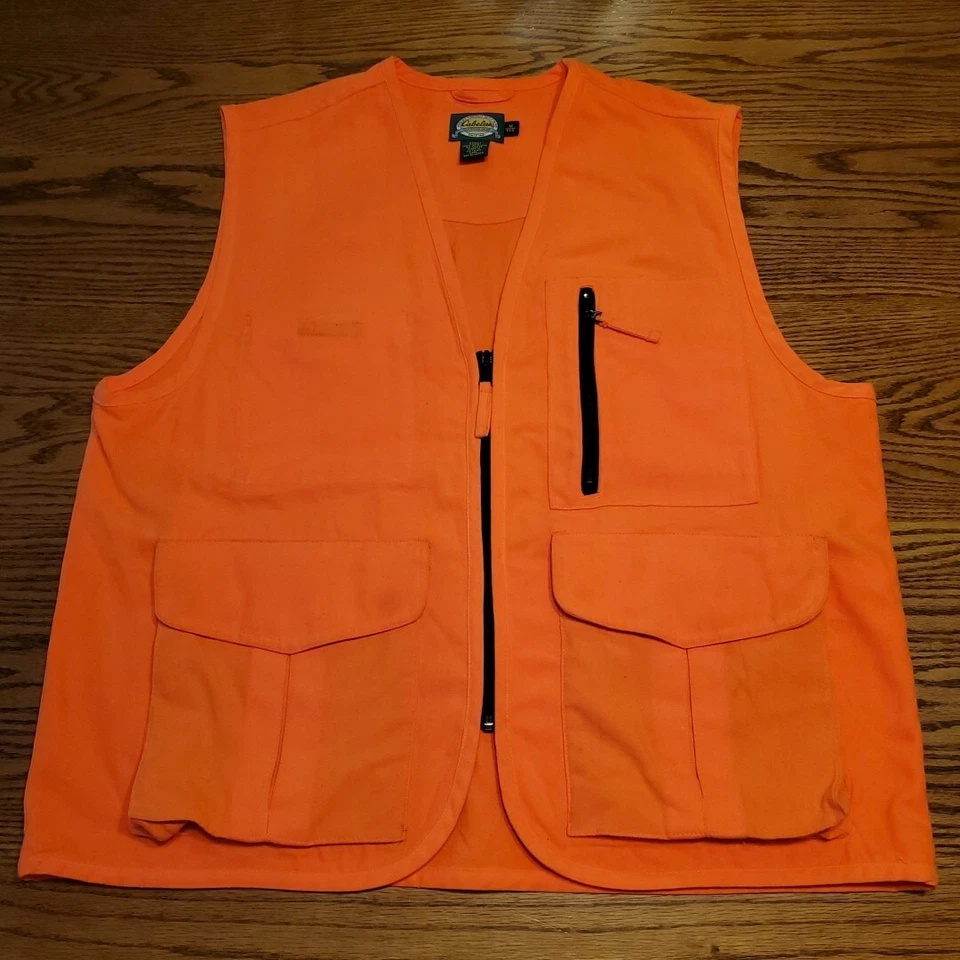 Cabelas Outdoor Gear Hunting Vest Neon Orange Full Zip Pockets Hunting Deer - Image 1 of 4