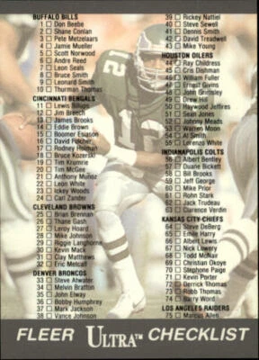 1991 Ultra #299 Checklist Card - NM-MT - Image 1 of 2