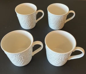 Set of 4 Mikasa ENGLISH COUNTRYSIDE WHITE DP900 Mugs Cups 3-1/2" MINT - Picture 1 of 5
