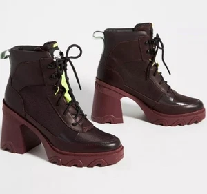 Sorel Brex Heel Lace Bootie Color New Cinder, Sea Sprite Women's Size 5 1/2 NWT - Picture 1 of 11