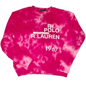 Polo Ralph Lauren Sweatshirt Damen Medium Rosa Logo Batik Fuchsia Baumwolle - Bild 1 von 7