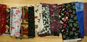 Sewing Lot Cotton Quilting Craft Fabric Christmas Santa Claus Flamingo Gingham - Picture 1 of 13