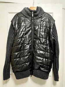 SAND Men’s reversible Jacket Grey Knitt & Puffer Full Zip Size L - Picture 1 of 5
