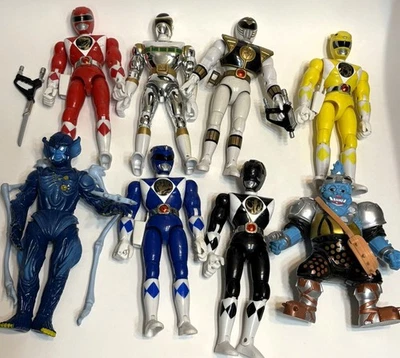 Lote 8 Figuras de Acción 1993 Bandai Power Rangers & Evil Space Alien Espadas Faltantes Foto 1 de 4
