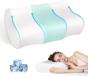 Cuscino Rinfrescante in Memory Foam, Cuscino Ergonomico Ortopedico per Il Suppor - Foto 1 di 12