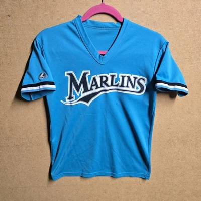 Vintage Florida Marlins MLB Majestic Pullover Shirt Jersey #14 Sz S - Image 1 of 4