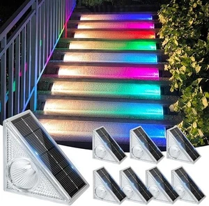 LED Solar Deck Lights Outdoor Garden Driveway Pathway Stair Step Dock Fence Lamp - Picture 1 of 19