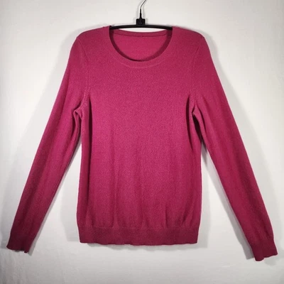 Suéter de cachemir rosa para mujer talla S cuello redondo magenta Foto 1 de 4