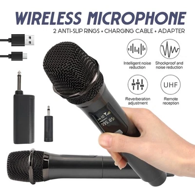 2x Wireless Microphone Professional Handheld Mic System + Receiver Karaoke - Bild 1 von 4