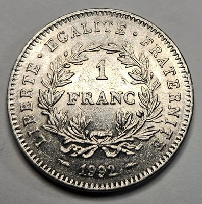 Francia 1992 1 franco - moneda de níquel - KM# 1004,1 - francesa - moneda mundial Foto 1 de 2