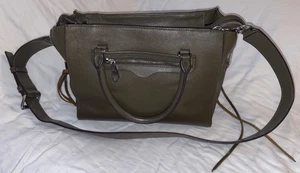 REBECCA MINKOFF Olive Green Leather Convertible Satchel Crossbody Purse Bag - Bild 1 von 10