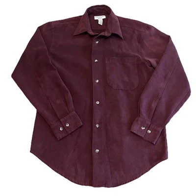 Blusa Covington Púrpura Imitación Gamuza Abotonada Manga Larga Oficina Negocios Mujeres S Foto 1 de 4