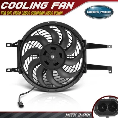Conjunto de ventilador de refrigeración del radiador con cubierta para GMC C1500 C2500 Suburban K1500 Yukon Foto 1 de 4