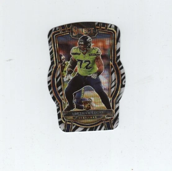 2022 Select Prizm Die-Cut SP Zebra Stripes Abraham Lucas RC Seattle Seahawks 211 - Image 1 of 1
