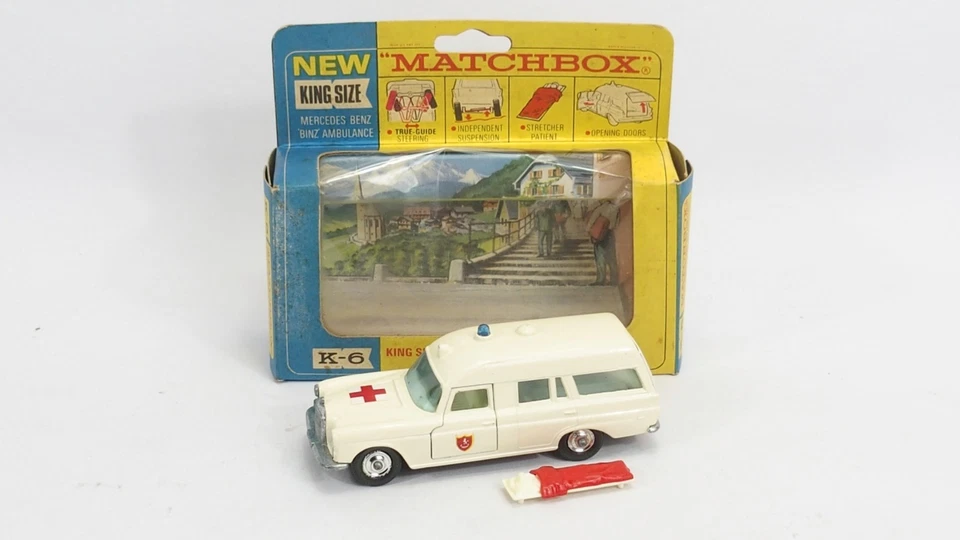 Lesney Matchbox King Size 1:43 - K-6 Mercedes Benz Binz Ambulance OVP TOP - Bild 1 von 4
