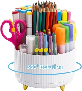 Desk Organizer, 360-Degree Rotating Pen Holder, Desk Organizers and Accessories  - Picture 1 of 12