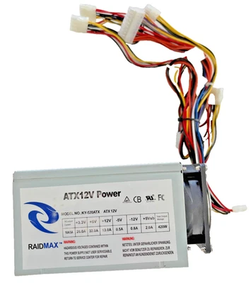 Raidmax Fan Controlled ATX12V 420W POWER SUPPLY Desktop PC - ATX 12V - Image 1 of 4