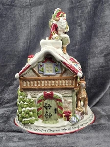Biscottiera natalizia Fitz and Floyd St. Nick Babbo Natale renna 16 pollici ceramica - Foto 1 di 14