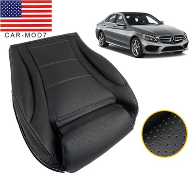 Cubierta de asiento de cuero negra para parte inferior del conductor Mercedes Benz C300 C350 2015-2021 Foto 1 de 4