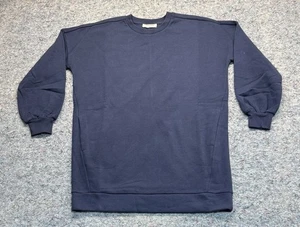 Zenana Tunic Sweatshirt Woman’s Small Navy Blue Oversized Long Pullover Fashion - Picture 1 of 6