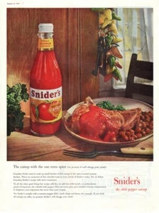 Vintage advertising print Food SNIDER'S Catsup Chili Pepper Steak Beans 1959 ad - Picture 1 of 1