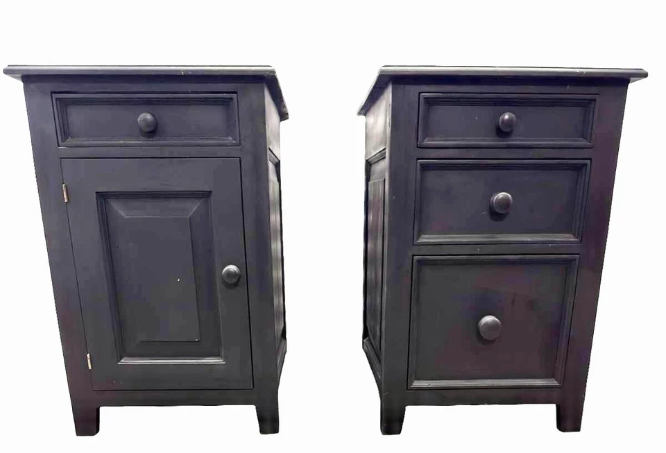 Боковые столы пара афинский черный графит Annie Sloan твердого дерева gyuhj - Изображение 1 из 4