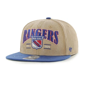 NEW YORK RANGERS VINTAGE KHAKI 47 CAPTAIN ADJUSTABLE SNAPBACK - Picture 1 of 3