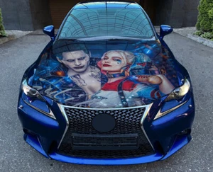 Joker & Harley Quinn Car Hood Wrap Vinyl Decal Full Color Villains Sticker - Picture 1 of 4