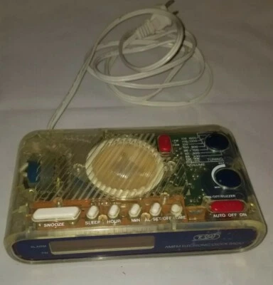 Radio Reloj Tozai 2233T Ver a Través AM/FM Transparente De Colección Como Nuevo Completamente Probado 1994 Foto 1 de 4