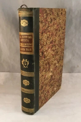 ANTIQUE LEATHER BOOK IL COSTUME ANTICO E MODERNO O STORIA ASIA V 2 FERRARIO 1823 Foto 1 de 4