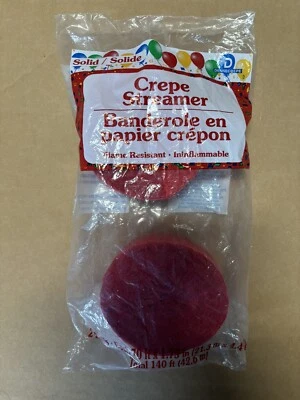 NOS Red Party Streamer 2 Rolls Crepe - Classic Red 1.75in x 81ft 140ft - Image 1 of 4
