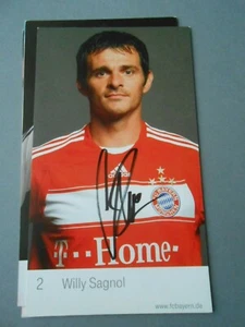 AUTOGRAPHE FOOTBALL FICHE DE WILLY SAGNOL - Picture 1 of 1