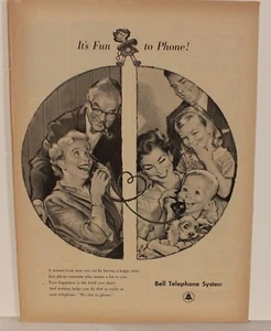 1958 Vintage Life Magazine "Bell Telephone System " Print Advertisment - Picture 1 of 1