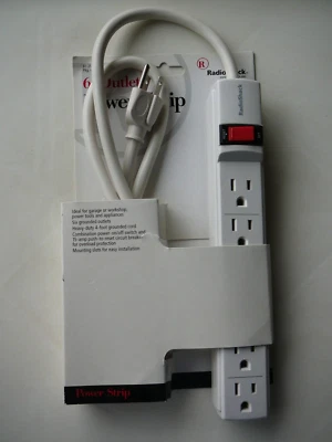 Radio Shack 6 Grounded Outlets Power Strip-4 Foot #61-2159 - Image 1 of 4