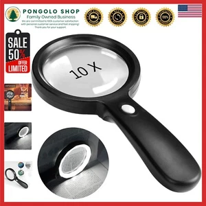 10X LED Illuminated Magnifying Glass - Perfect Gift for Seniors' Reading Needs - Picture 1 of 10