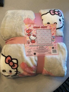 Hello Kitty Queen Size Plush Blanket Viral TikTok Valentines Blanket XOXO HELLO - Picture 1 of 2
