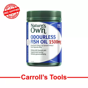 Nature's Own Odourless Fish Oil 1500Mg Capsules 200 - Naturally Derived Omega 3 - Picture 1 of 2