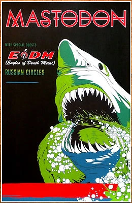 MASTODON | EAGLES OF DEATH METAL 2017 Tour Ltd Ed RARE Poster +BONUS Rock Poster - Image 1 of 2