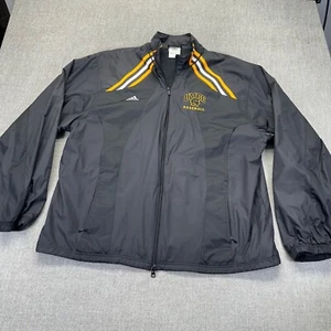 Vintage Adidas Track Jacket Mens XL Black UMBC Baseball Full Zip Mesh Lined - Picture 1 of 8