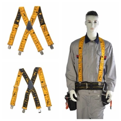 50mm 2Inch Wide Heavy Duty Men Trousers Pants Tape Measurement Braces Suspender - image 1 of 4