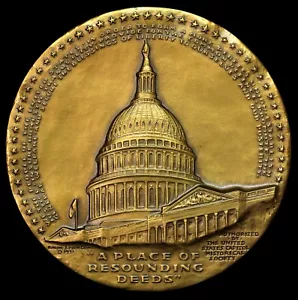 1971 Capitol Historical Society Eckpfeiler des Gebäudes Ralph J. Menconi Medaille - Bild 1 von 2