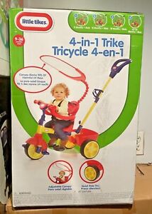 Little Tikes 4-in-1 Pedal Trike Kids Boys Toddler Stroller Ride On Push Toy Red