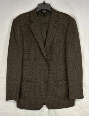 Joseph & Feiss Mens Houndstooth Blazer 100% Wool Size 42L Preppy Old Money - Image 1 of 4