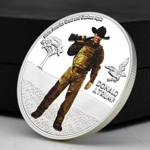 Donald Trump Gedenkmedaille US Präsident versilbert Challenge Coin - Bild 1 von 12