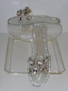 CATO WOMEN CLEAR FLAT JEWELED SHOES SIZE 9 MEDIUM - Picture 1 of 5
