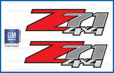 set of 2: 2008 Chevrolet Silverado Z71 4x4 decals - F - 1500 2500 HD stickers - Image 1 of 2