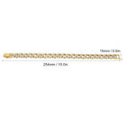 (Gold)10 Inch Cuban Link Chain Fashion Long Lasting Color Retention Brick IDS