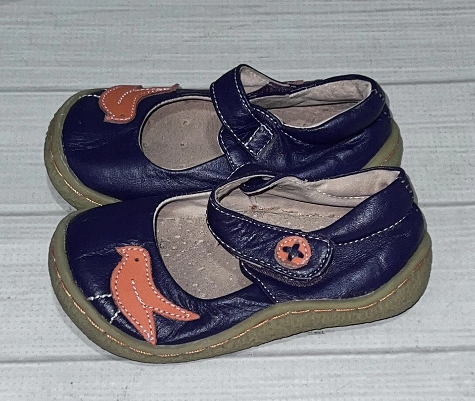 Lindos Zapatos Mary Jane Livie & Luca Pio Bird Cuero Niñas Pequeñas 6 Púrpura Naranja Foto 1 de 4