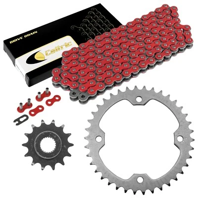 Kit de cadena de transmisión y piñones rojos para Yamaha Raptor 250 YFM250 2008 2009 2010-2013 Foto 1 de 4